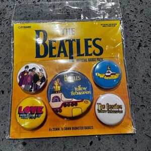 Vintage The Beatles Blue and White Logo Backing Card